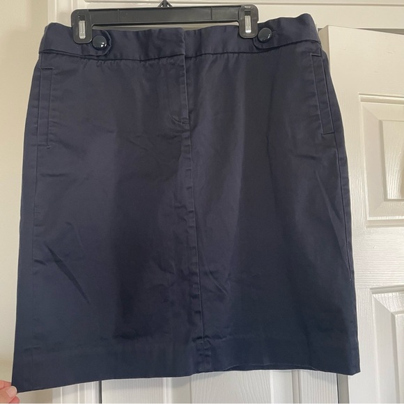 J.Crew Navy Pencil Skirt Classic Style Size 12 - Picture 2 of 10